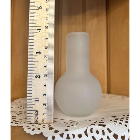 Vintage JL Art Glass Bud Vase Scandanavia Frosted Glass Miniature Bud Vase - Picture 2 of 4